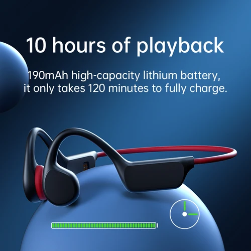 블루투스 무선 골전도 이어폰, IPX8 방수 MP3 플레이어, Hifi 귀 후크 헤드폰, 수영 마이크 헤드셋 포함 2