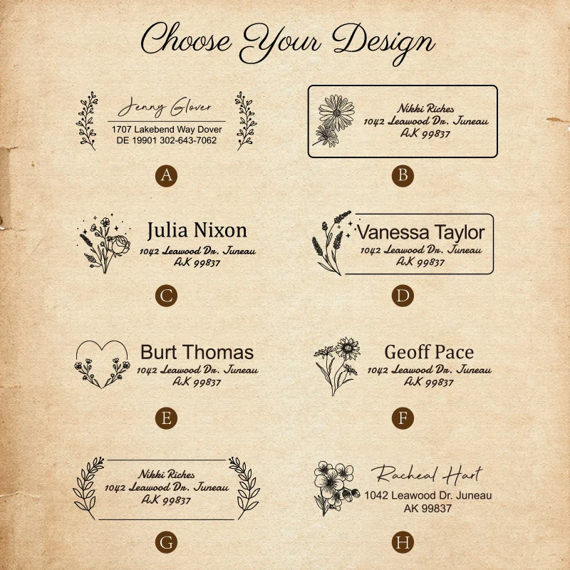 Custom Laser-Engraved Address Stamp Set Personalized Wedding Invitations Office Mailing Tools Corporate Gift Essentials
