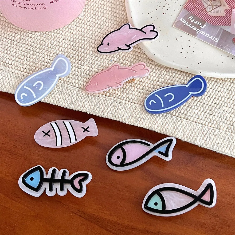 

2023 Cute Cartoon Acrylic Fish Hairpins Baby Girls Kids Hair Clips Barrettes Accessories Hairclip Headdress Headwear Ornaments