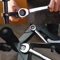 Ratcheting Wrench Set Metric and Standard 12-Point Box End Combination Spanner Gear Wrench Garage Tool Set,CR-V Full Polished 5