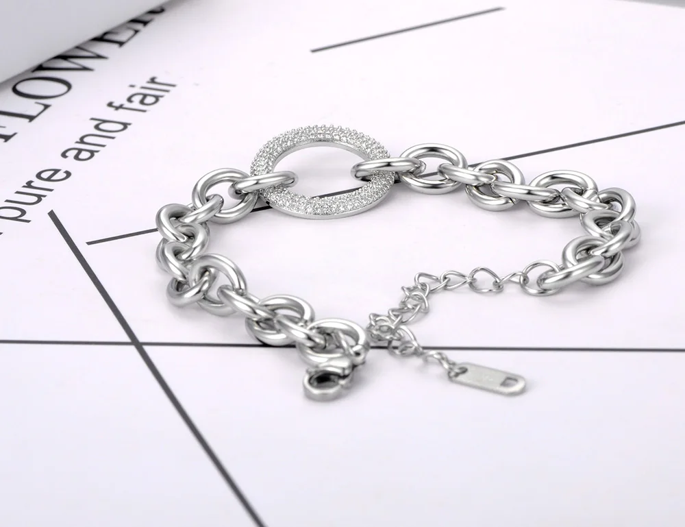 JeeMango Trendy CZ-Kristall-Armbänder mit geometrischem Charme für Damen, Titan-Edelstahl-Gliederkette, Bohemia-Strandschmuck JB21001 – Detail 11