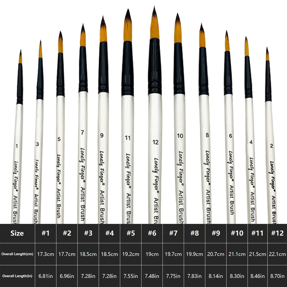 12/48pcs Paint Brush Set, Professional Paintbrushes for Acrylic Painting, Oil, Watercolor, Gouache, Art Supplies for Artists 2
