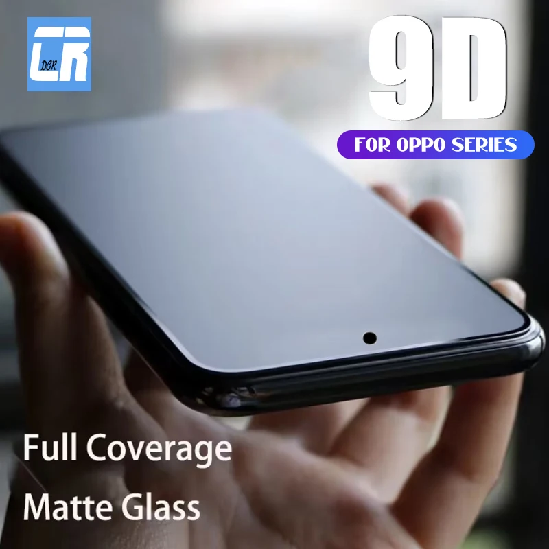 

9D No Fingerprint Matte Tempered Glass For OPPO Find X5 X3 Lite Reno 8 7 8Z A55 A54 A53S A74 A73 A72 K11X K10X Screen Protector