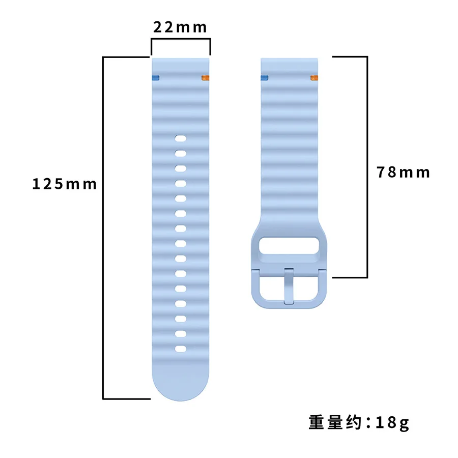 Breathable Waterproof 22mm Replacement Wristband Strap
