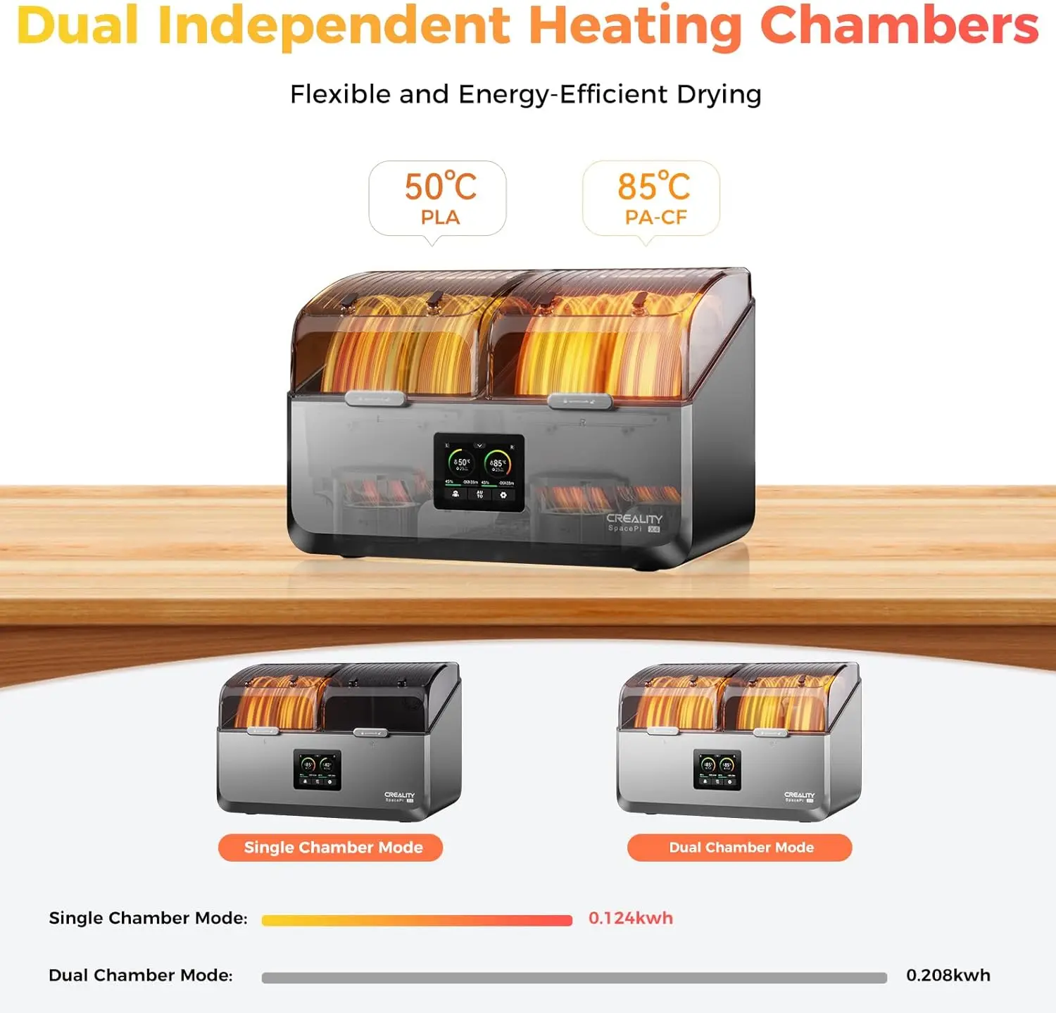 Creality SpacePi X4 Secador de filamentos 4 rolos para impressora