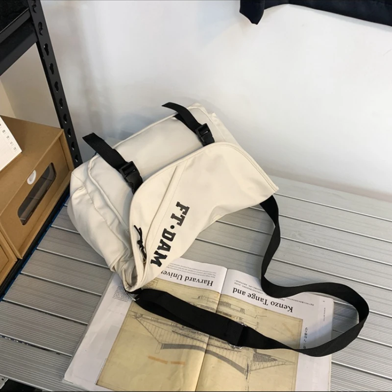 Crossbody Bag Unisex Trendy Design Large Capacity Student Backpack Sports Fitness Leisure All-match Shopping Square Satchel Bags