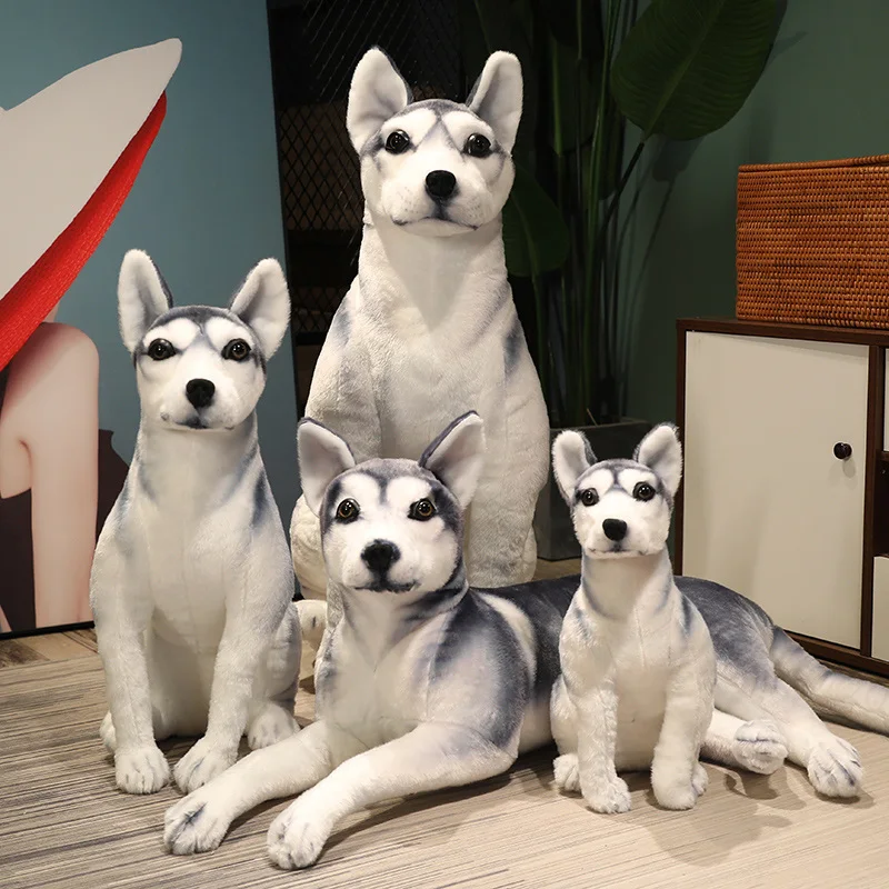 Real Life Plush Husky Toy Soft Stuffed Animal Cute Lying Dogs Dolls Kids  Toys Holiday Gifts For Girlfriend - Stuffed & Plush Animals - AliExpress