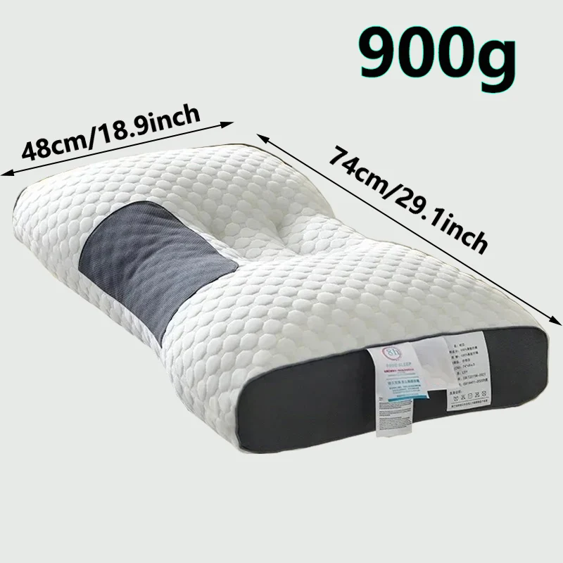 Enhanced Neck Support Pillow with Soybean Fiber and SPA Massage Features