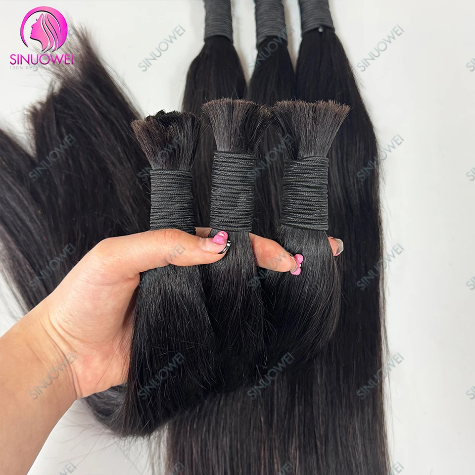 Bone Straight Human Hair Bulk For Braiding Extensiones 10-30Inch No Weft Brazilian Hair Weaving Unprocessed Human Hair 2