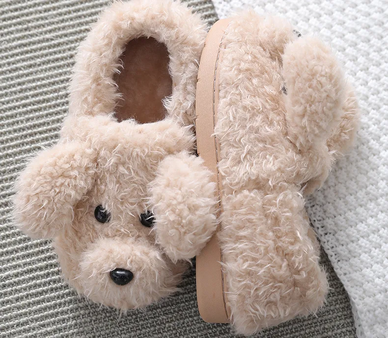 Shevalues Niedliche Plüsch-Hausschuhe für Damen, Winter, warm, bequem, pelzige Baumwoll-Hausschuhe, Paare, Zuhause, Innenbereich, Schlafzimmer, praktische Rutschen – Detail 2