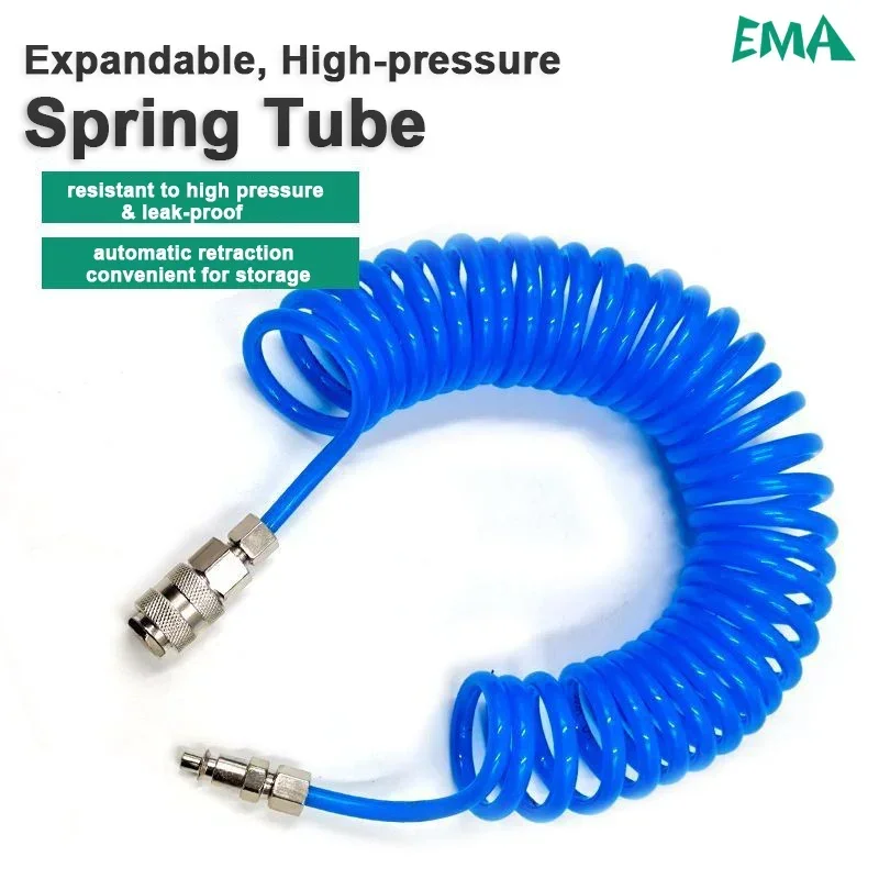 4x6mm Heavy Duty Air Dust Blow Gun Kit, 50cm Long Pneumatic Coiled TPU Hose Air Duster Gun Remover for Air Compressor 2