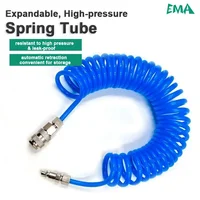 4x6mm Heavy Duty Air Dust Blow Gun Kit, 50cm Long Pneumatic Coiled TPU Hose Air Duster Gun Remover for Air Compressor 2