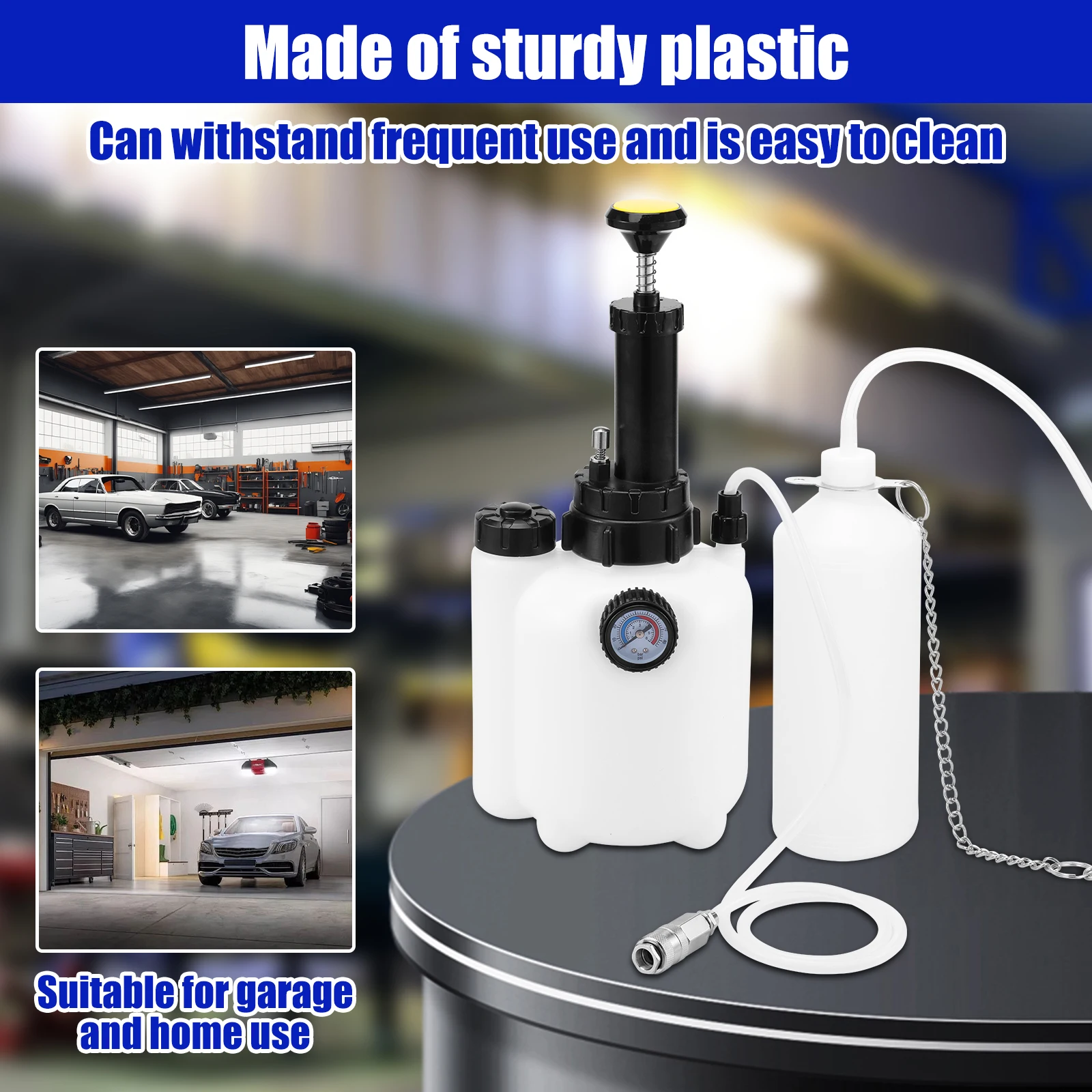 Car Manual Brake Fluid Bleeder Kit 3L Vacuum Brake Pressure Fluid Pump Flush Machine Pneumatic Bleeder