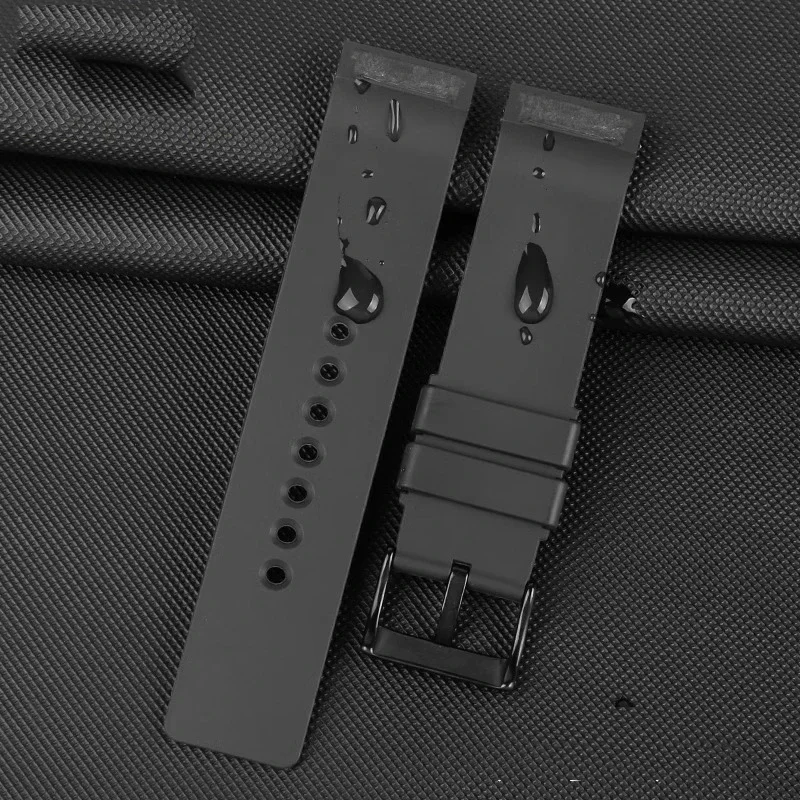 Premium Black Silicone Watch Strap - Universal Fit