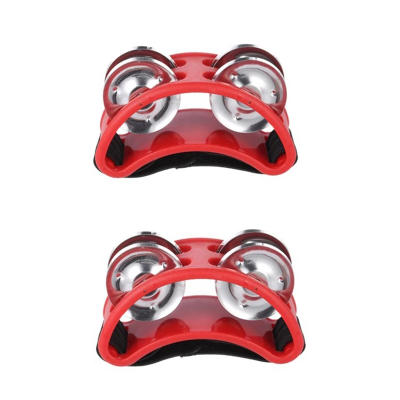2PC Handheld Jingle Drum Set for Kids - Musical Educational Tambourine Percussion Instruments for Parties