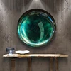 Nordic Home Decor Creative Stainless Steel Round Hangings Concave Convex Mirror Hand-painted Wall Decorations Luxury Art Pendant 3