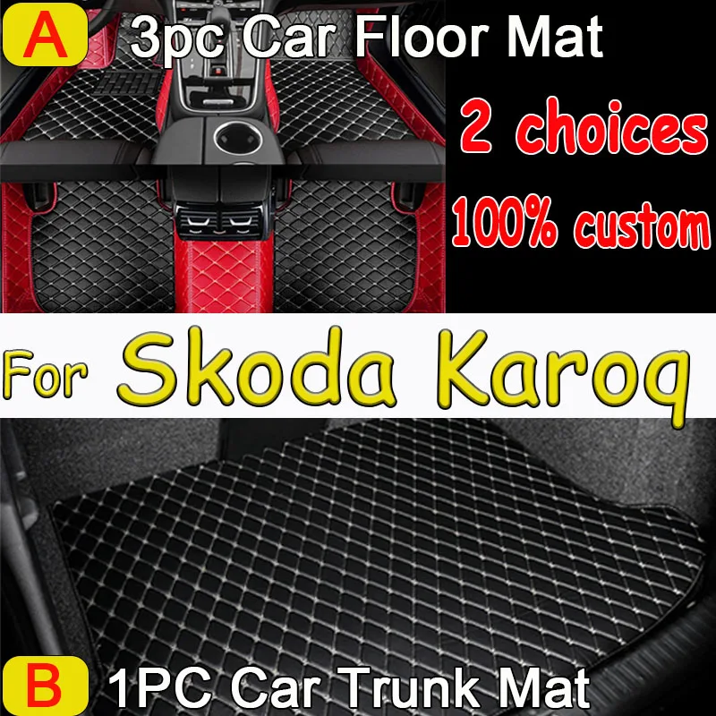 

Car Floor Mats For Skoda Karoq 2018 2019 2020 Custom Auto Foot Pads Automobile Carpet Cover Interior Accessories