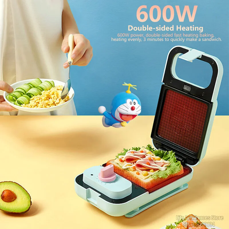 Joyoung Breakfast Sandwich Maker 600w Double Side Heating Timing Bread Toast Toaster Breakfast Machine 4