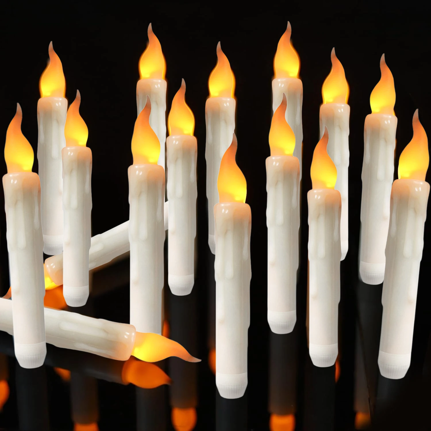 Ensemble De 12 Bougies Coniques LED, Bougies De Table Sans Flamme Bougies Harry Potter A Piles