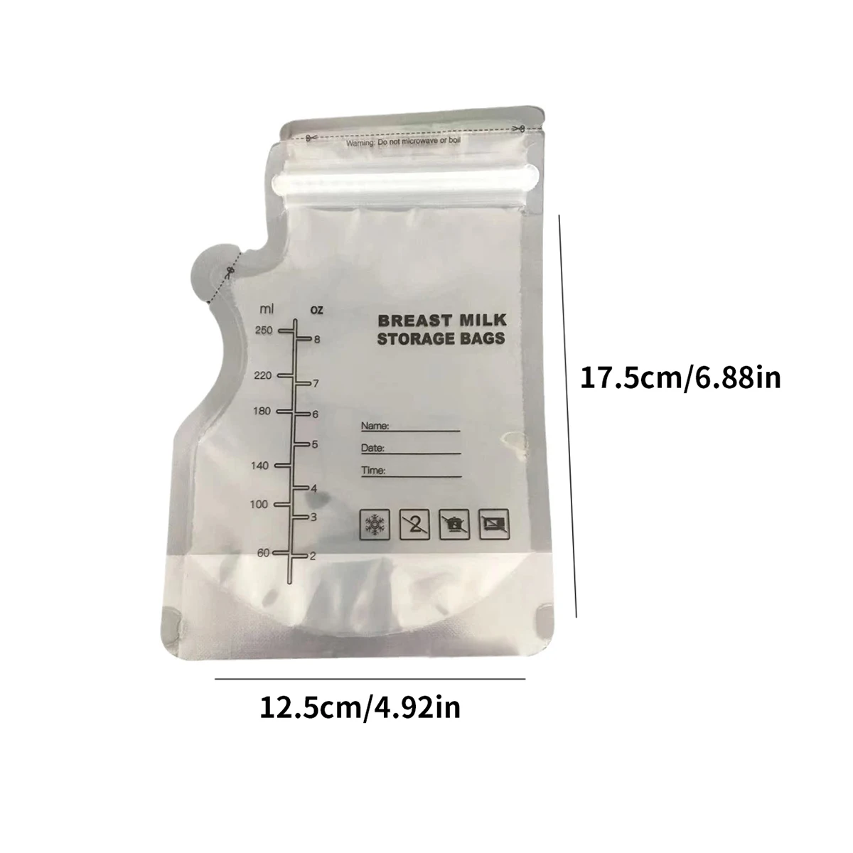 1 bag of 30 full English spout milk storage bag Baby bottle Double bone seal BPA-free