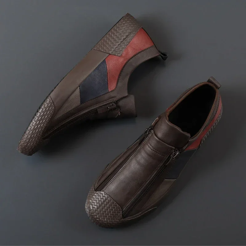 Men's Sneakers High Quality Men Shoes Comfortable Leather Shoes Wear-resistant Plus Size Casual Driving Shoes Hot Sale Moccasins 5