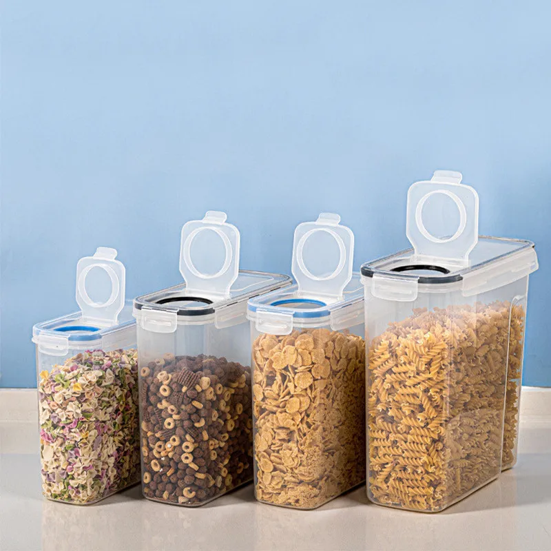 

Plastic Transparent Grain Organizer Tank Moisture and Insect Proof Rice Bucket Storage Box Home Kitchen Snacks Fresh-keeping Jar