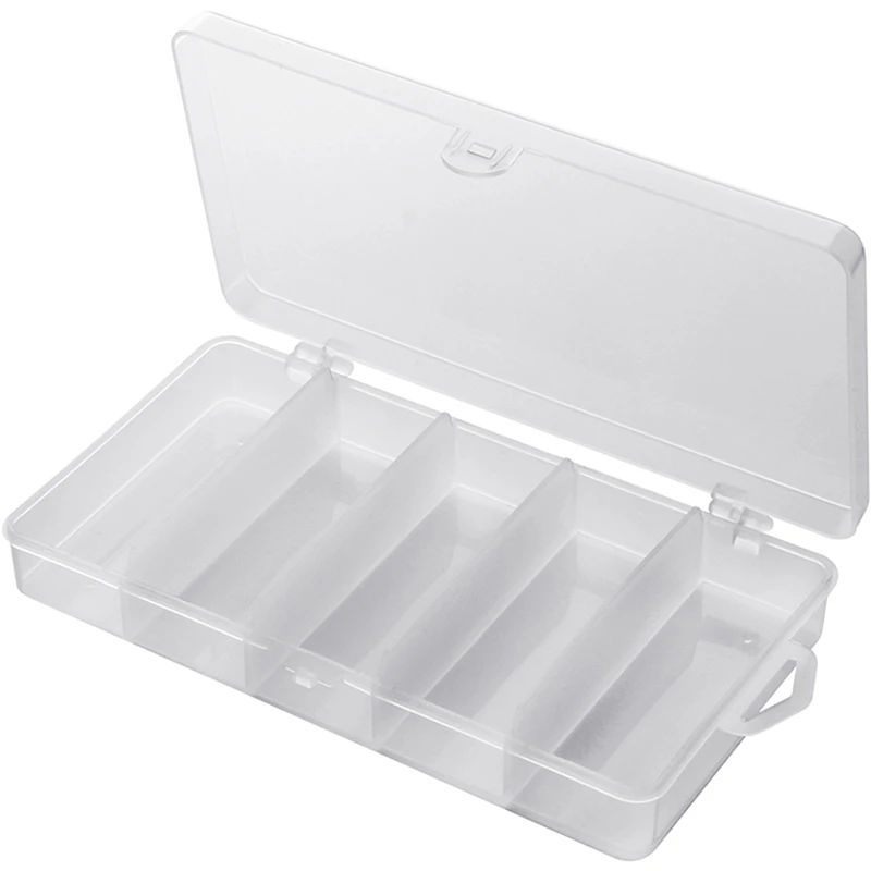 Caja organizadora de plástico almacenamiento de Señuelos de Pesca, contenedor de de herramientas, 5 separadores, 17,5x9,5 cm|Cajas herramientas| - AliExpress