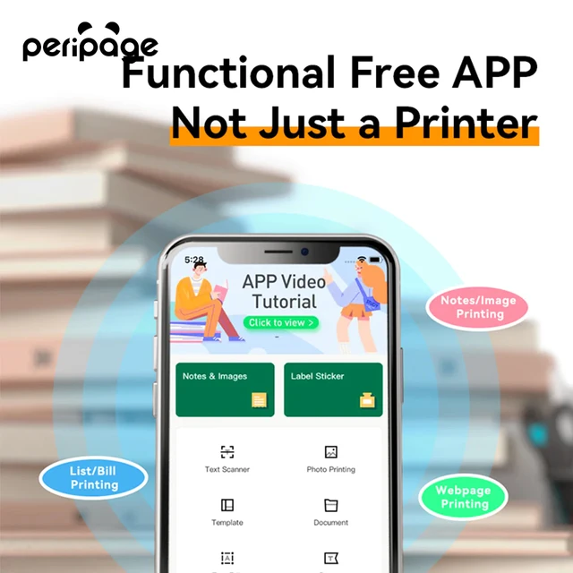 편리한 휴대성과 고품질 인쇄를 위한 PeriPage A40 모바일 프린터