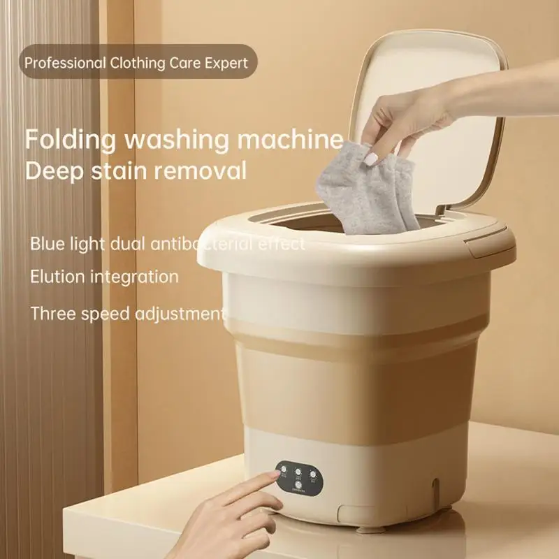 Portable Washing Machine 9L Mini Washing Machine Folding Lightweight Travel Laundry Tub With Dehydration Function Personal