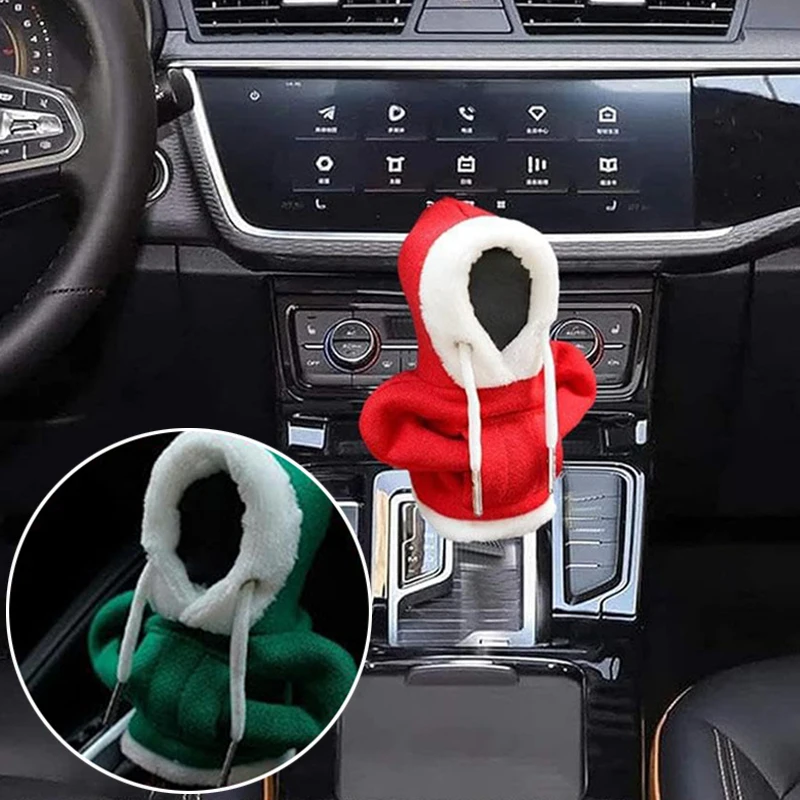 

Christmas Fashion Hoodies Car Gear Shift Knob Cover Manual Handle Gear Shift Decor Automatic Magical Car Interior Accessories