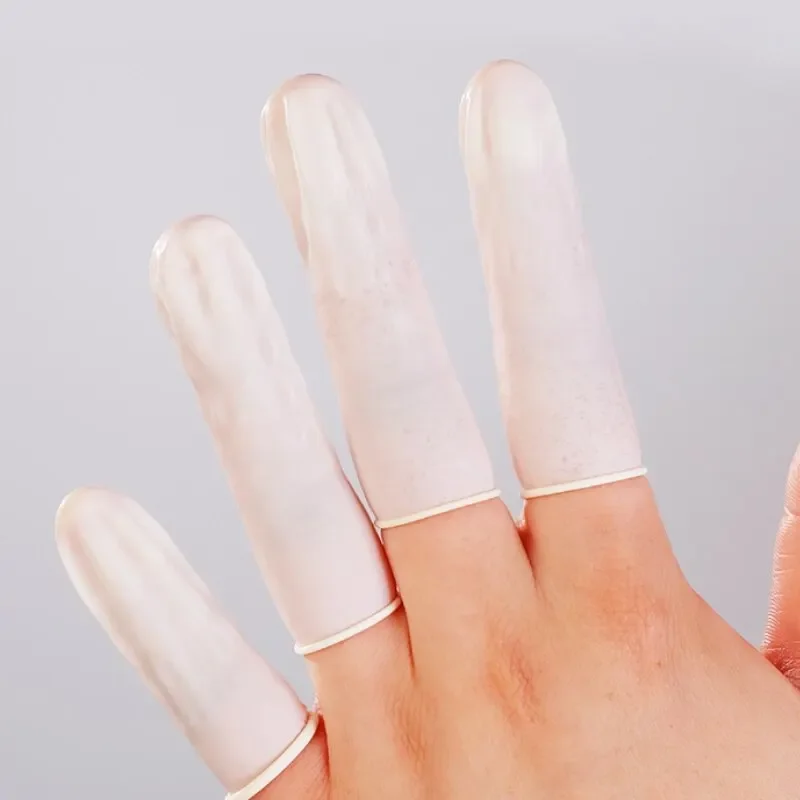 100/400/600pcs Disposable White Latex Finger Cots Anti Slip Anti Static Wear Resistant Dust Free Thickened Latex Finger Cots