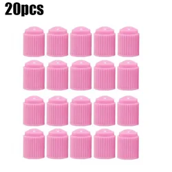 20 - Piece Assorted Color Tire Valve Caps with O - Ring Seal - Dust - Resistant and Durable (Pink 20pcs)