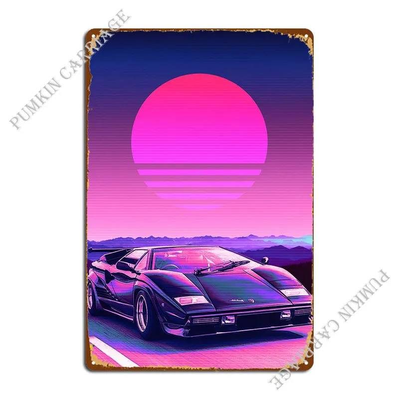 Countach Car Metal Platform Poster Wall Cave Personalizza Targhe Murale Tin Sign Poster