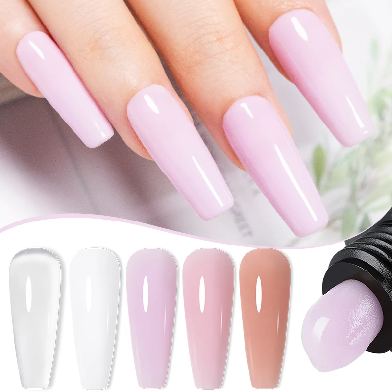 Nail Gel Polish AWStorG 30g Nail Extension Gel Soak Off UV LED Acrylic Crystal White Clear Nude Gel Nail Polish UV Polish