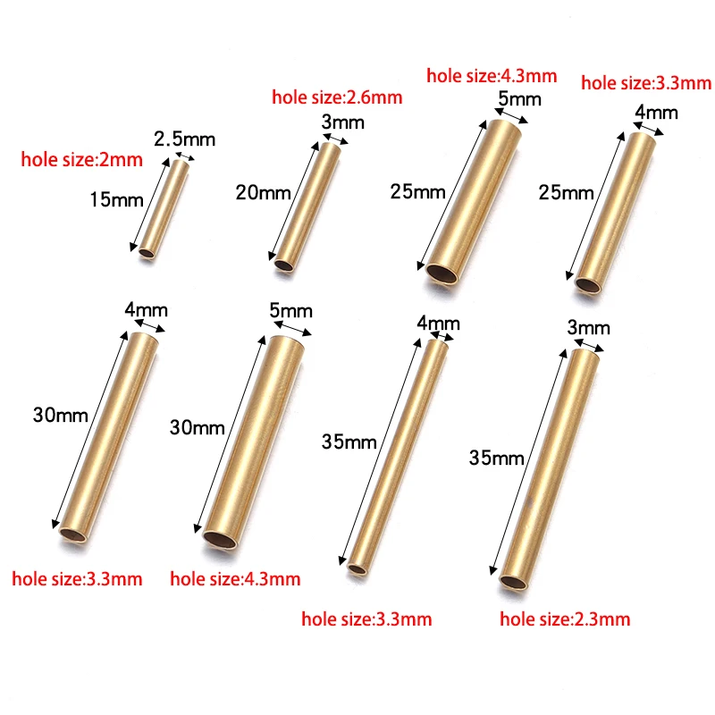 10 teile/los Edelstahl Rohr Spacer Perlen Stecker Gerade Rohr Für Schmuck Machen DIY Chock Halskette Machen Großhandel – Detail 1