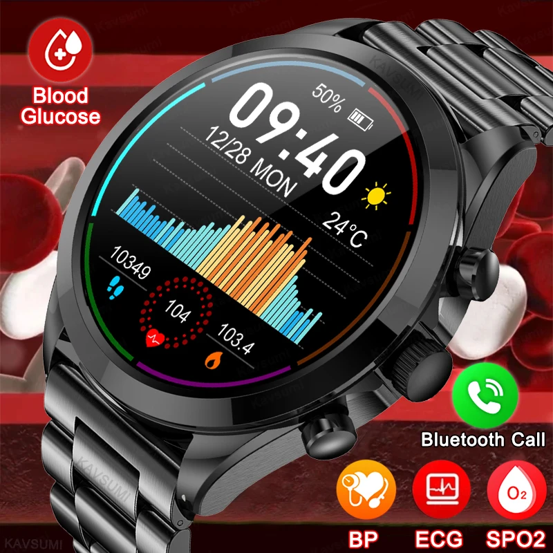 

New Blood Pressure Smart Watch Man Women Bluetooth Call Watches HeartRate Temperature Blood Glucose Smartwatch For Xiaomi Huawei