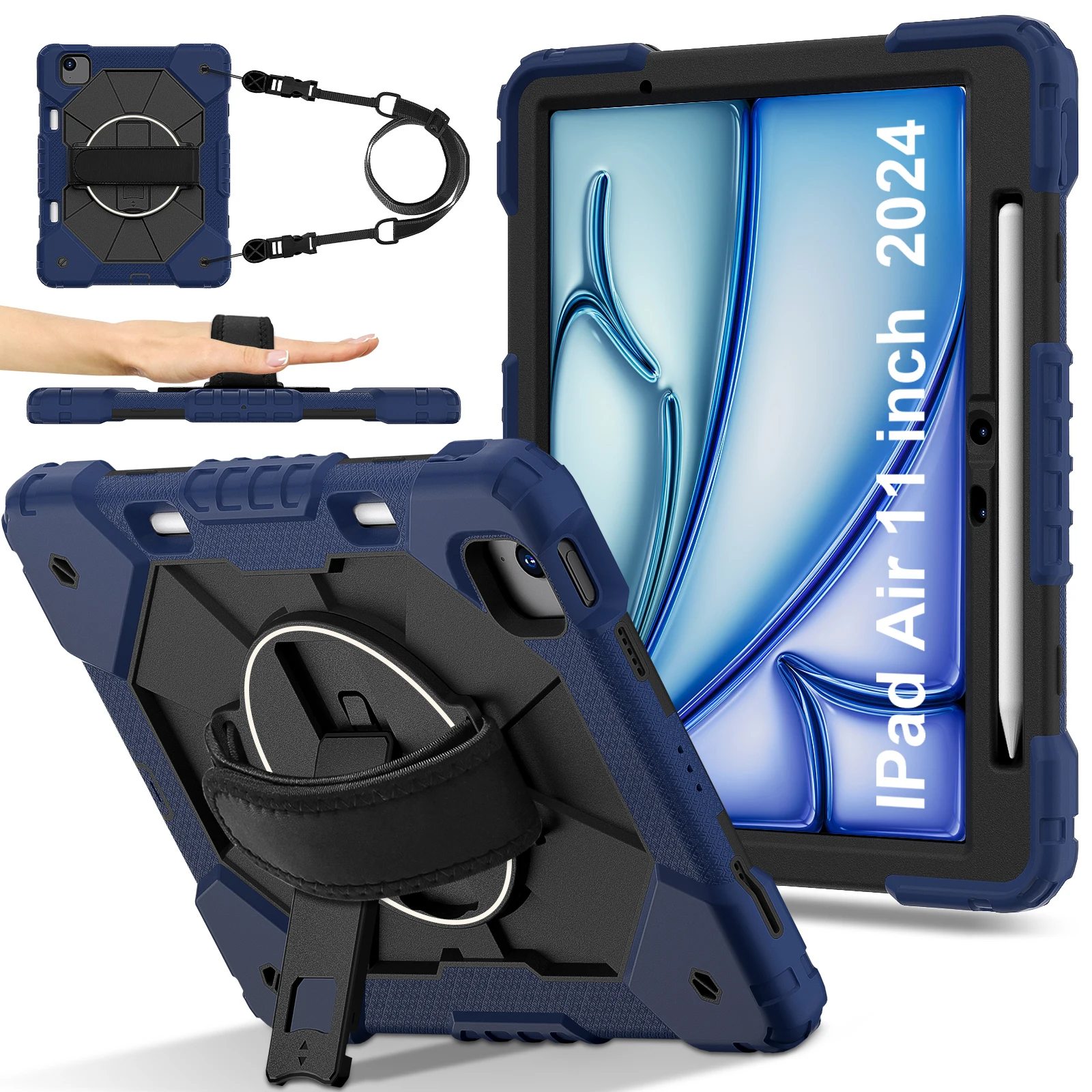 360 Rotatable Hybrid Protective Tablet Case Cover