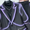 PFHQ Tie-dyed Designer Gradient Suit Set Loose Casual Shoulder Padded Jacket Two-piece Sets Long Sleeve Contrast Color 21E1254 5