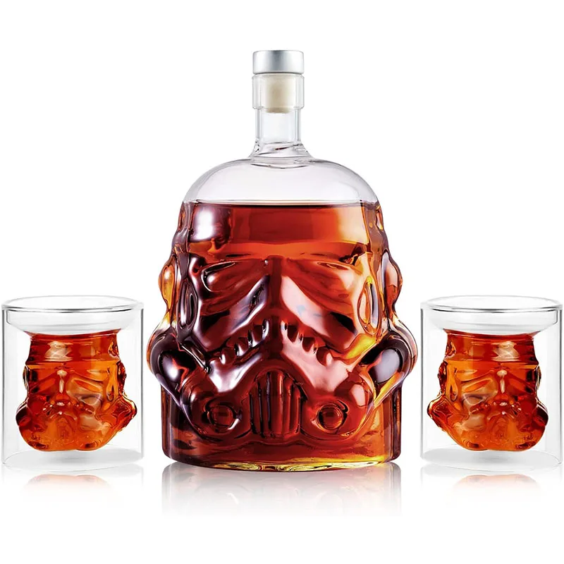 Whiskey Decanter Set 650ml Creative Storm Trooper Decanter White Soldier Glass Jug Liquor Bottle Whiskey Wine Brandy Scotch Bourbon Vodka Decanter