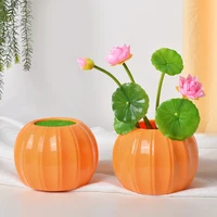Simulation Pumpkin Vase Plastic Flower Arrangement Vase Sundries Organizer Living Room Tabletop Ornaments Home Garden Decoration 1