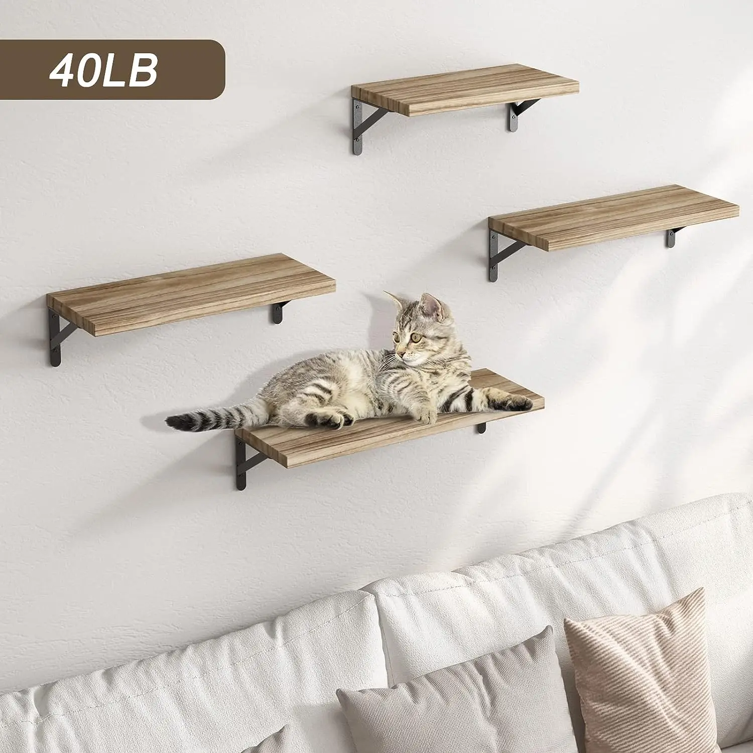Wooden Wall Shelves Solid Wood Wall Hanging Floating Storage Shelf Bathroom Accessories Simple Design Shelves Supplies 2
