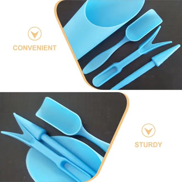 4pcs/set, Plastic Durable Bucket shovel Potted Cultivation cylinder MeatPlant soil shovel Garden Tools Mini Garden Planting Tool 2