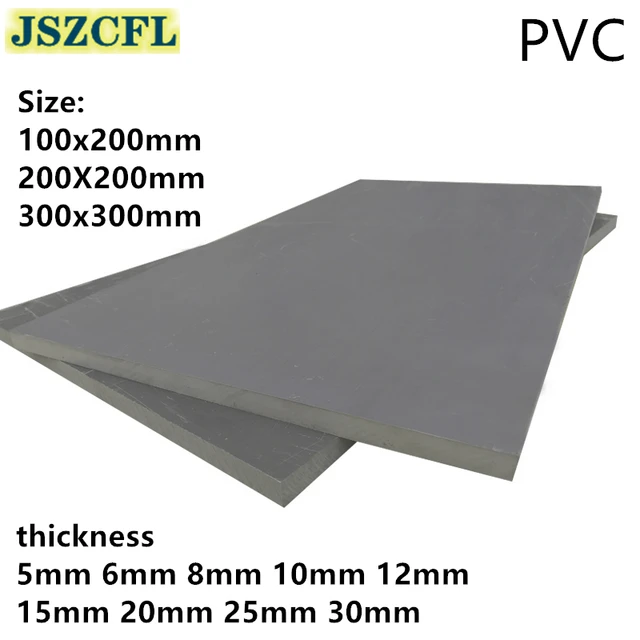 A+H - KIT plaque plastique PVC rigide - 2000x1000mm - plaque plastique gris  clair - 2mm plaque rigide PVC, plaque pvc gris clair (2 pièce)