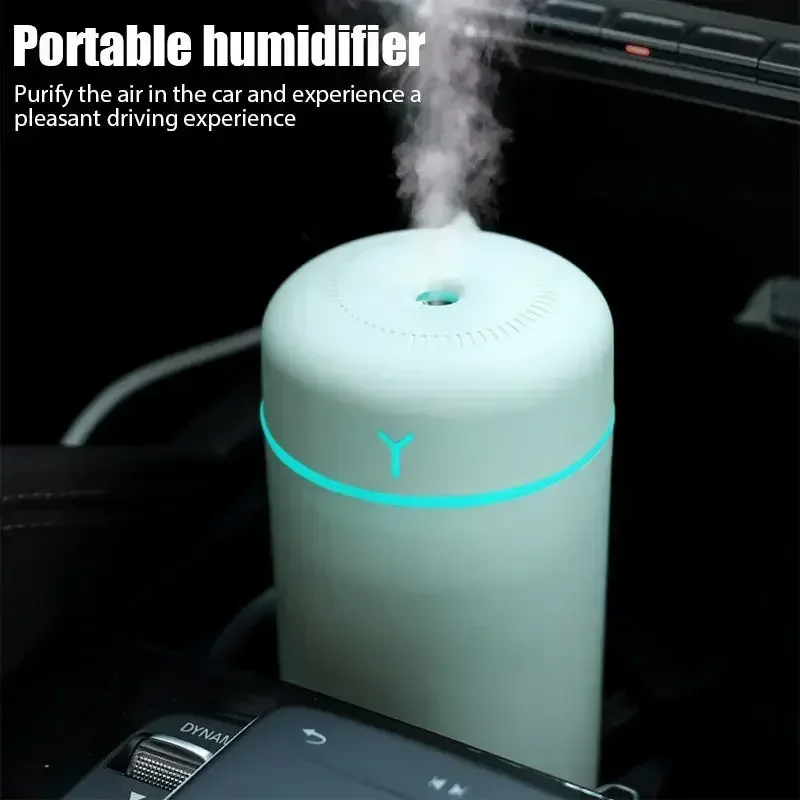 Portable Car Air Humidifier USB Sprayer Home Silent Aromatherapy Humidifier with LED Color Night Light Air Purifier