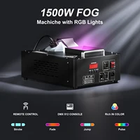 U'King 1500w Fog Machine RGB 3IN1 24LED Vertical Smoke Machine Stage Lighting  Spray Fogger For Halloween Wedding Disco Party 2