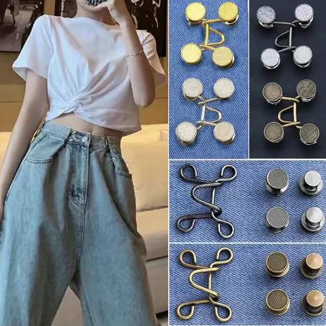 Ensemble d'extension de taille réglable pour jeans, bouton d'extension de  taille pour pantalons, vêtements de bricolage, pas de boutons de couture, 2  ensembles - AliExpress