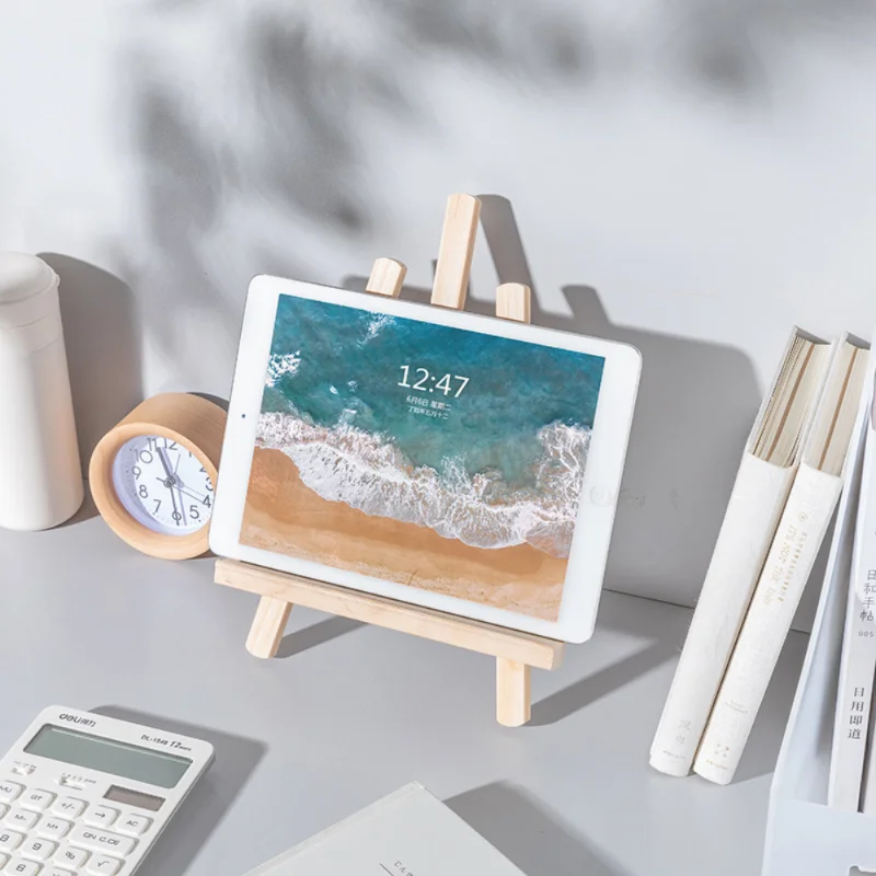 Foldable Desktop Wooden Holder For iPad Mobile Phone Tablet PC Stand Book Mini Easel
