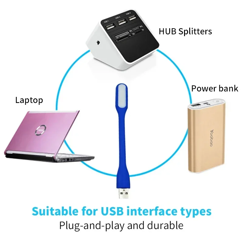 Multi-color mini led light USB portable book reading DC 5V foldable eye protection lamp for power bank computer night light