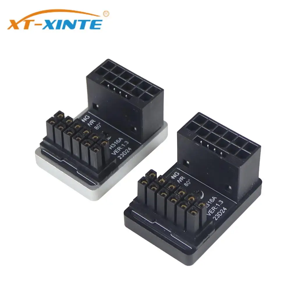 

GPU PCIe5.0 12+4 16Pin Male to Female 180 Degree Angle Connector Power Adapter Board 12VHPWR for Desktops Graphics Card
