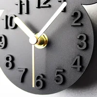 Cartoon Disney Mickey Mouse 3D Wall Clock Wall Stickers Creative Wall Clocks Removable Art Home Decor Living Room Quartz Needle 2
